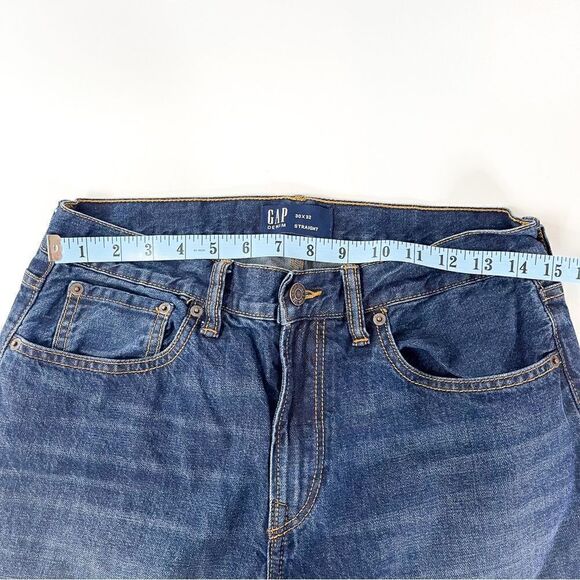 🍋 GAP • Men’s Denim Straight Jeans Classic Blue Wash Size 30x32 - Picture 6 of 8